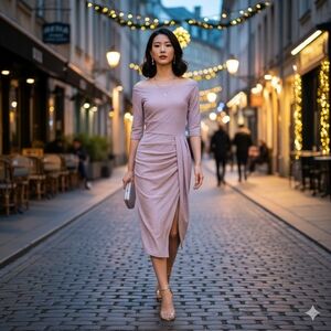 NWT CBR Pink off the Shoulder Sparkle dress